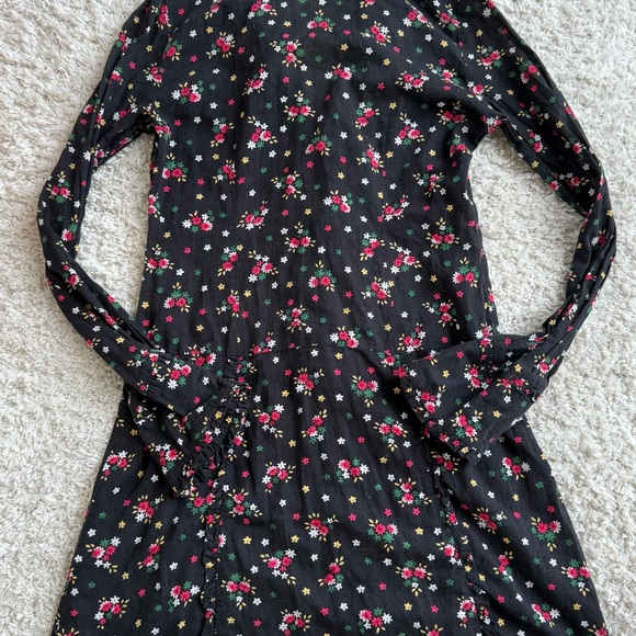 Women's Free People Floral Print Dress Black Size 0 - Picture 7 of 8